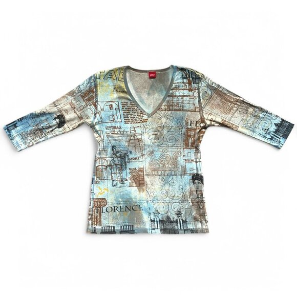 00s Glima Florence Graphic Top - Picture 3 of 7